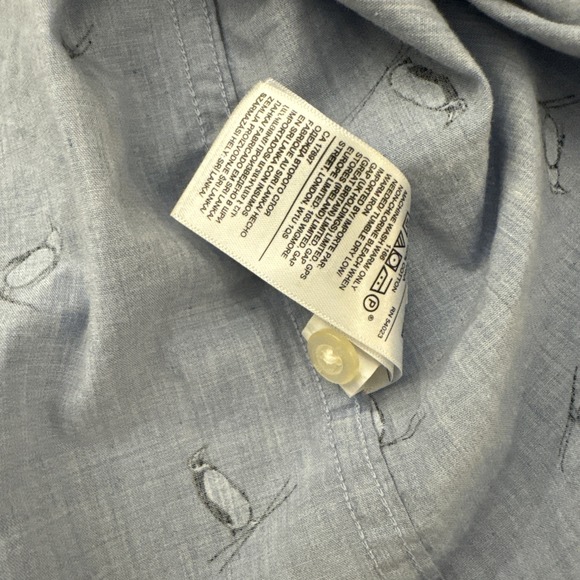 Penguin Skiing Banana Republic Luxe Poplin Shirt Mens Large Blue Untucked Slim - Picture 6 of 7